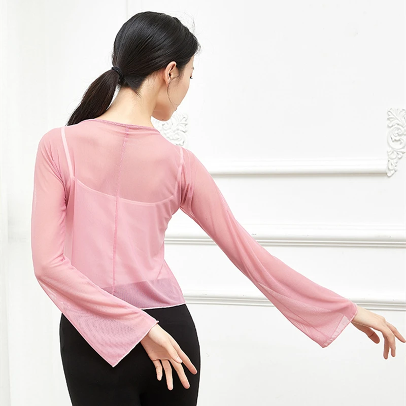 Классический Лирический Топ для танцев одежда тренировок женская рубашка с