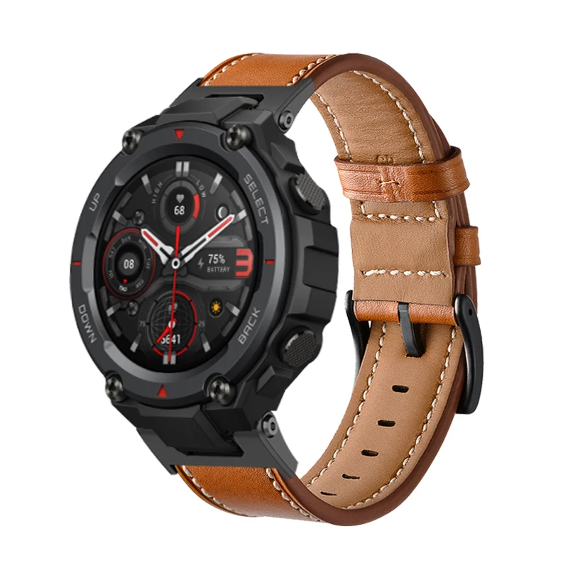 Premium Leather strap for Amazfit T-Rex 2 T Rex Pro smartwatch strap Replacement Belt Huami Amazfit T-Rex Correa wristband