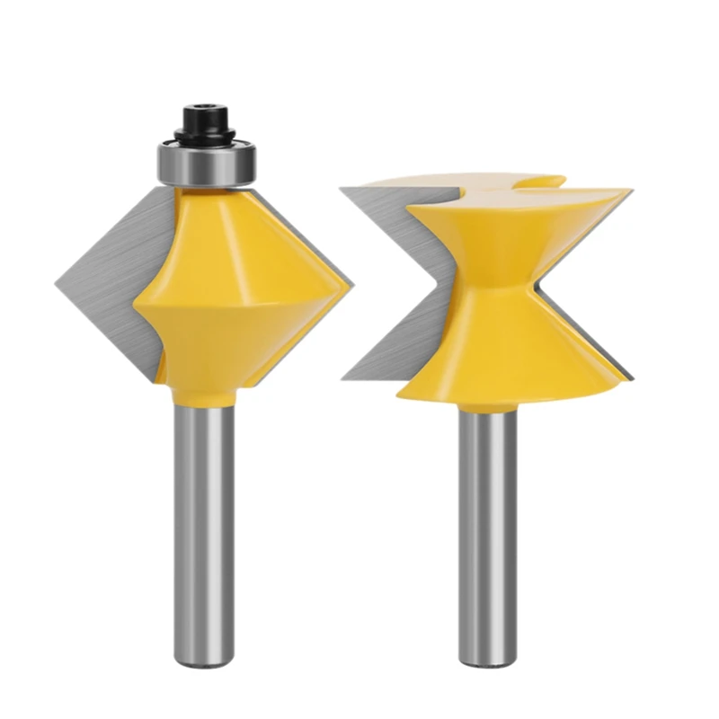 2 шт. 8 мм хвостовик 90 градусов V дизайн Tingue канавка кромкооблицовочные фрезы Набор