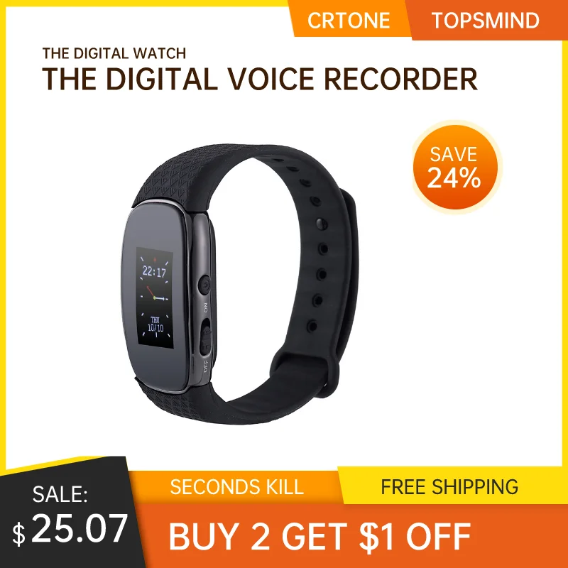

Мини 16 ГБ Цифровой Диктофон MP3-плеер модные часы 3 в 1 ЖК-экран дисплей браслет Высокая точность записи рекордер