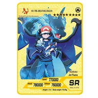 pokemon cards gold metal gx ex vmax energy card charizard pikachu rare collection battle game trainer card child cartoons toys