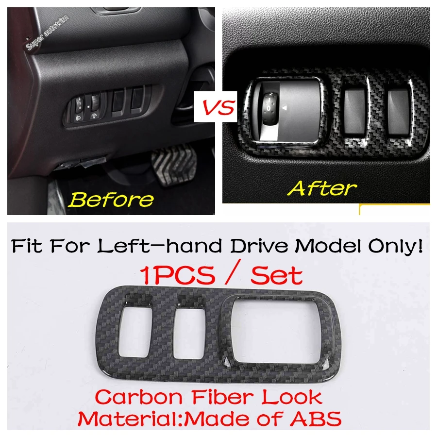 

Автомобильная фара, переключатель управления лампой, крышка, матовая/аксессуары из углеродного волокна для Renault Captur Clio 4 2014-2018