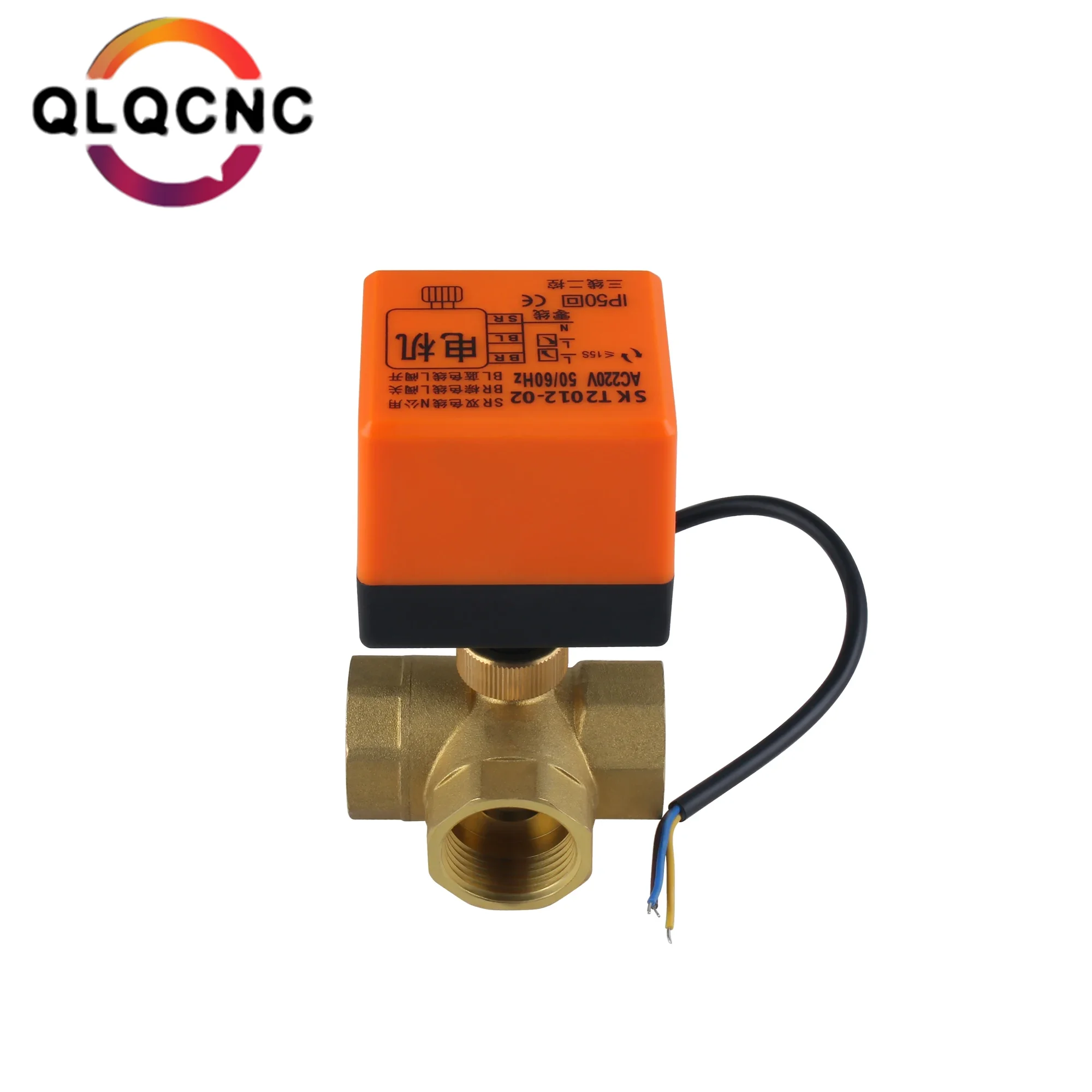 AC220V DN25 Латунный электрический шаровой кран Трехпроводной двухпозиционный