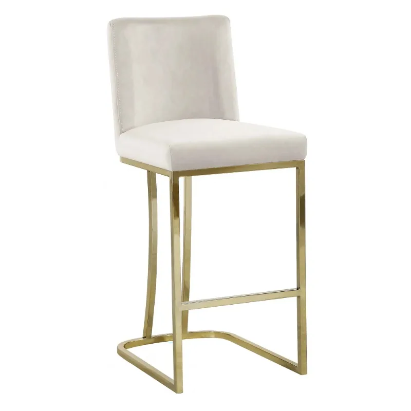 

Meridian Furniture Heidi Modern Contemporary Velvet Counter Stool, Cream