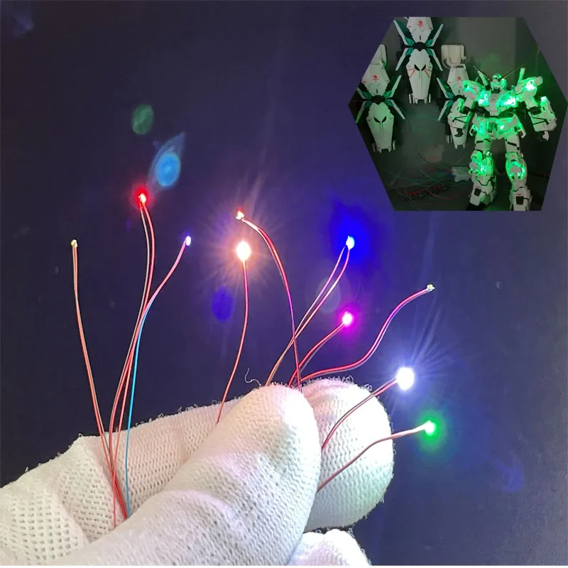 

40Pcs/Lot 0402 Led SMD Wire For Model Train HO N OO Scale Red Black Line Pre-soldered Micro Litz Diorama Railway