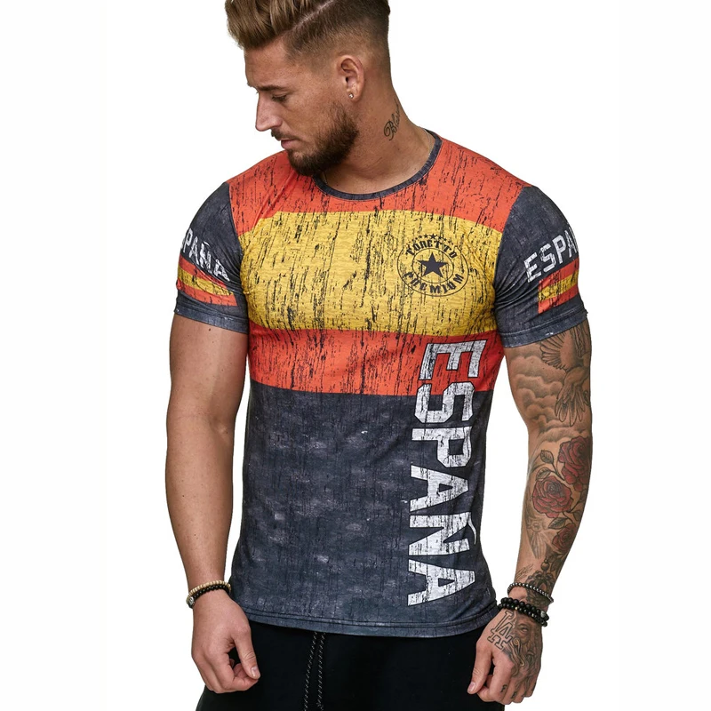 Новая крутая летняя Мужская дышащая Уличная Повседневная футболка с 3D надписью