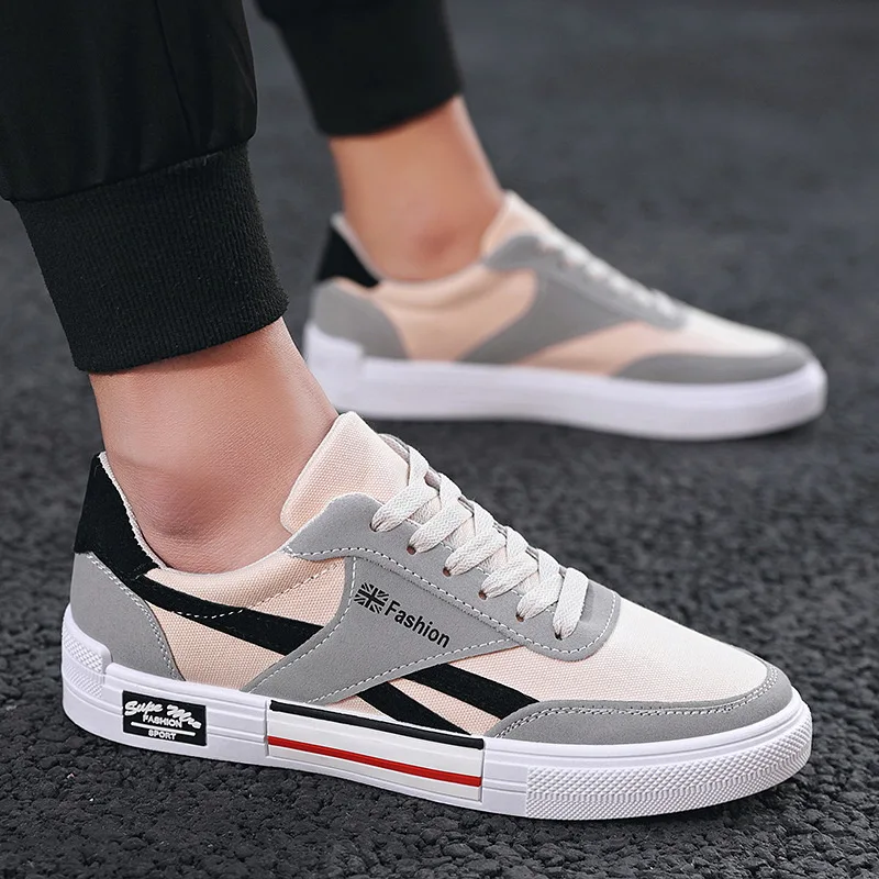 

2022 Men's Fashion Canvas Shoes Men's Vulcanize Shoes Lace-up Casual Board Shoes Men Flats Shoes Male Sneakers Zapatos Hombre