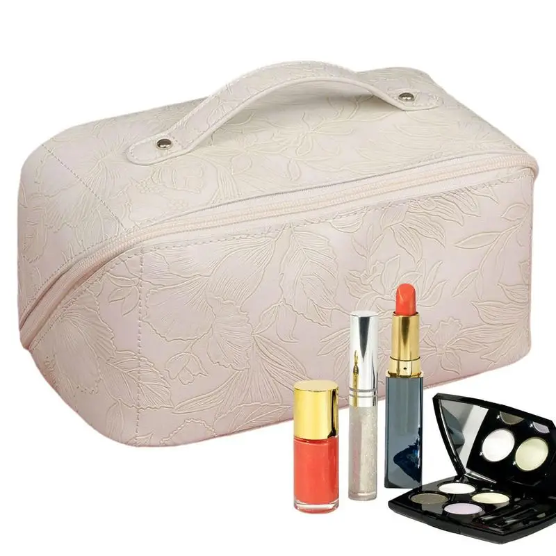 

Большая дорожная косметичка, многоразовый органайзер для косметики с портативной ручкой, для путешествий, Легкая очистка