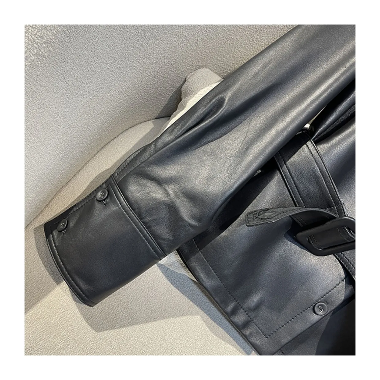 2023 Spring Autumn Brand New Designer Women's High Quality Sheepskin Genuine-Leather Jackets Hot Chic Leather Coat C551