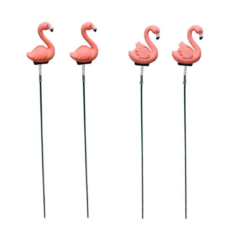 

4pcs Flamingo Garden Stakes Decoration 3D Animal Stake Yard Plant Lawn Ornaments Flower Pot Stick Bonsai Insert Drop shipping