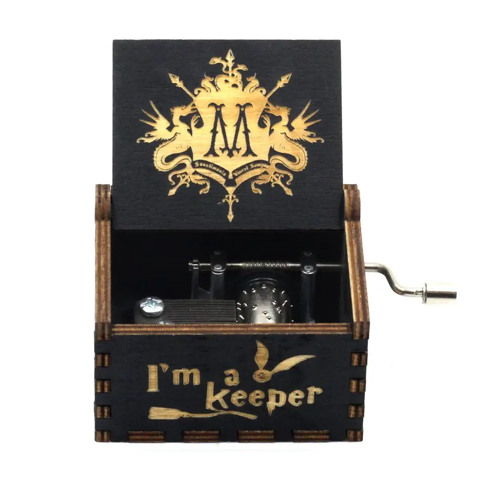 Деревянная деревянная музыкальная шкатулка античная Музыкальная с рукояткой