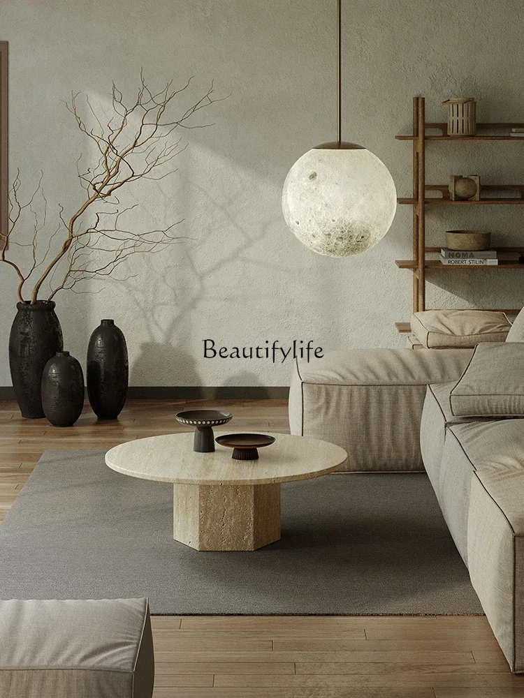 Wabi Sandy Wind Бежевый натуральный травертин Журнальный столик B &amp Гостиная Бытовой