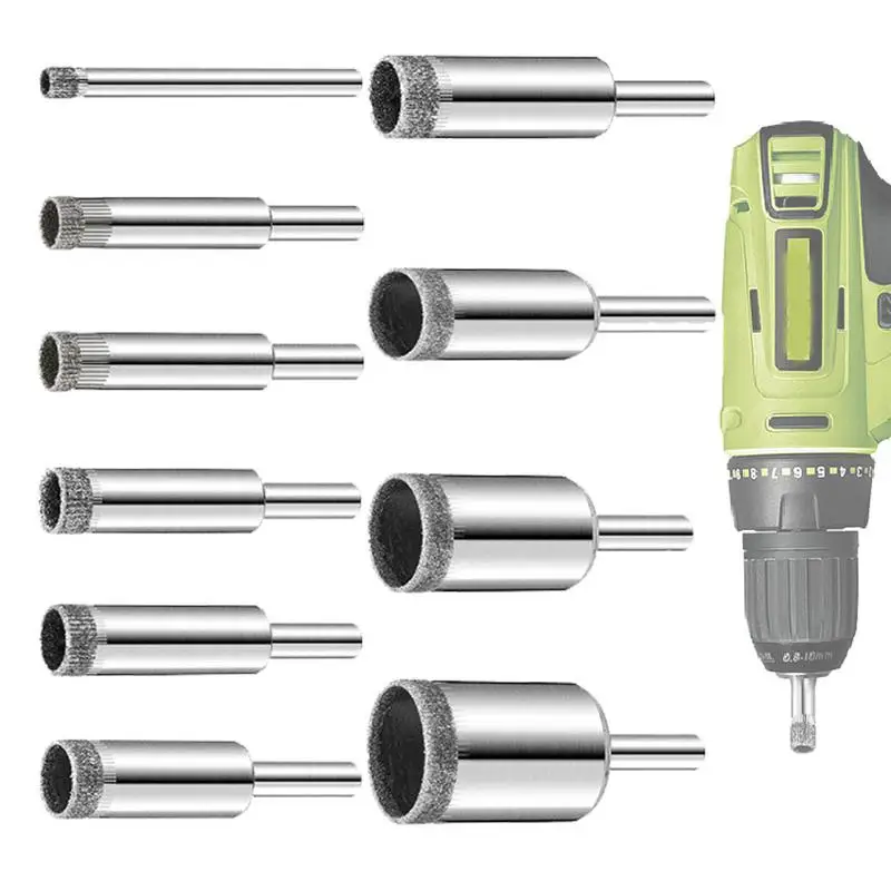 

Tile Drill Bits 10pcs Hollow Drill Hole Saw Set Tile Opener With Hole Saw Guidance Fixture Cutting Drill Bits For Tiles Glass