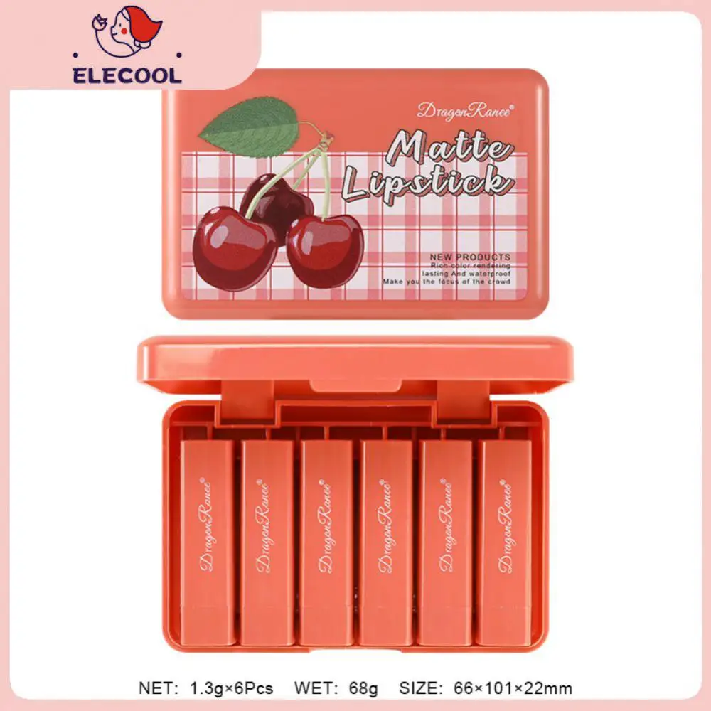 

Набор небольших помад 6/10 шт., бархатный матовый блеск для губ, яркий сексуальный красный оттенок для губ, макияж, корейская косметика