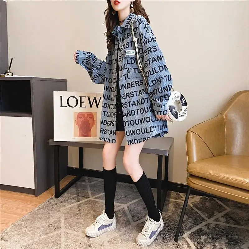 Вельветовый кардиган с длинными рукавами рубашка пальто для женщин весна-осень