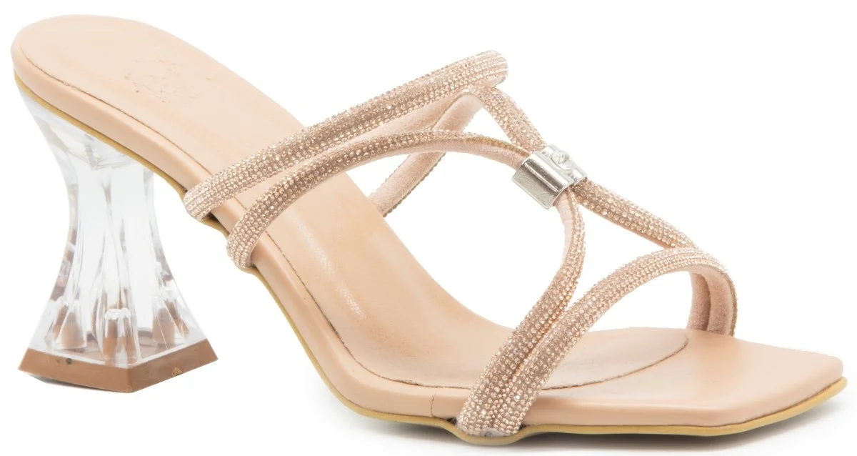 

Gedikpasalı Prk K035 Ten 2022 Summer Season Women 'S Slippers Party Evening Elegant Transparent Goblet Heel Bantlı Dress Günlük Use