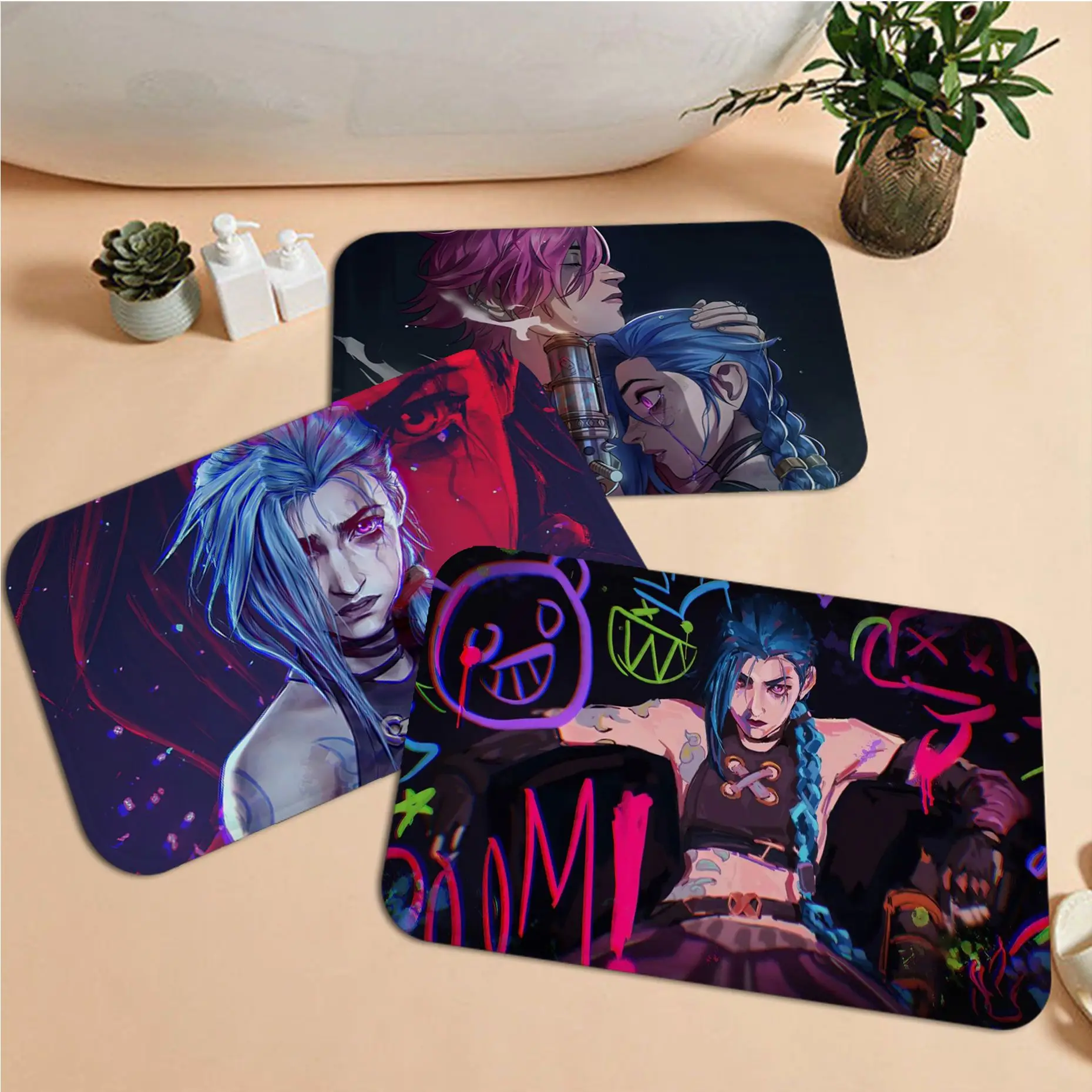 

Arcane：League Of Legends Bathroom Mat Retro Multiple Choice Living Room Kitchen Rug Non-Slip Hotel Decor Mat