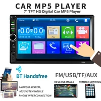 car radio 2 din mp5 player bluetooth handsfree touch screen auto reverse image support rear view camera mirrorlink 7018b