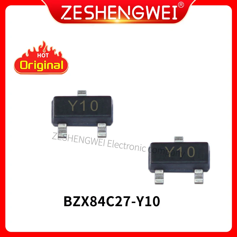 

50PCS New Diode BZX84C27 Y10 SOT23 Printing 27V Voltage Regulator Tube In Stock