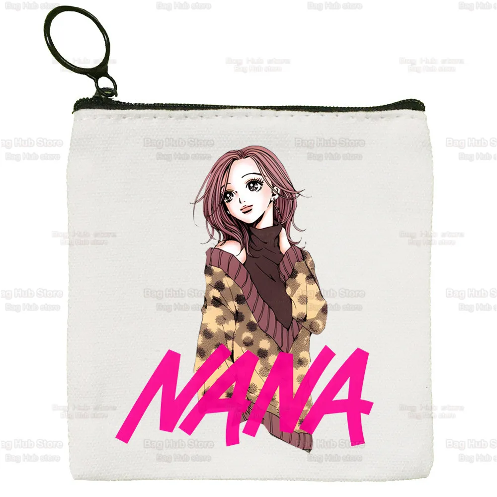 Black Stones NANA Osaki Anime Canvas Coin Purse Custompattern Logo Storage Pouch Canvas Bag New Coin Bag Key Coin Purse