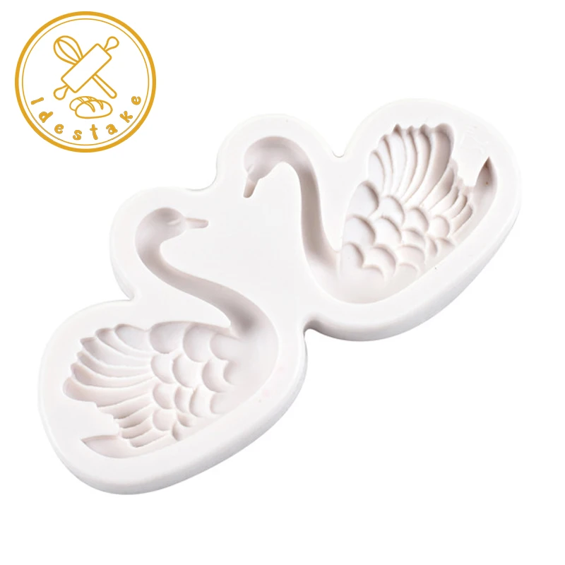 

Cute Couple Swan Silicone Mold Fondant Cake Decoration Mould Soap Molds Chocolate Cookie Pastry Baking Tools Kitchen Accessories