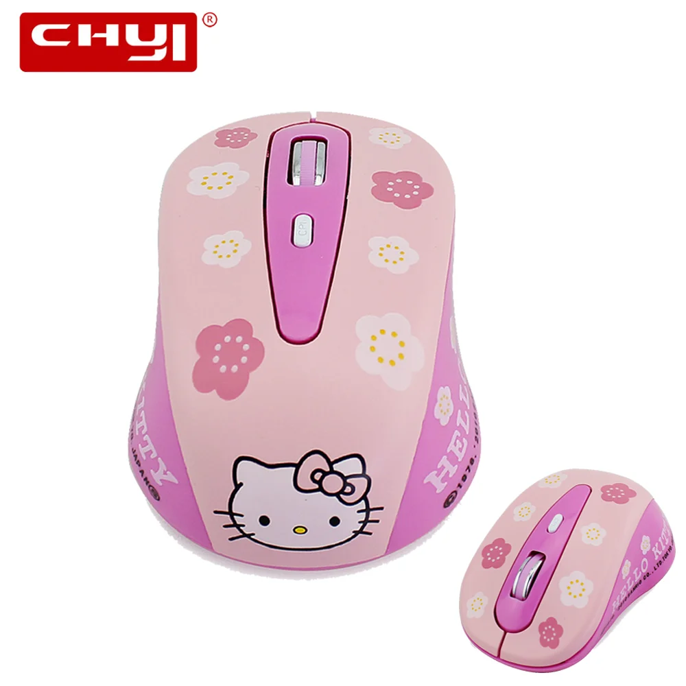 Милая мультяшная беспроводная мышь розовая USB оптическая проводная 3D Мини ПК