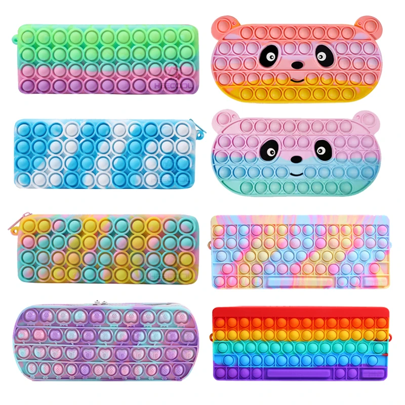 Чехол для карандаша игрушки-антистресс с пузырьками силиконовая косметичка