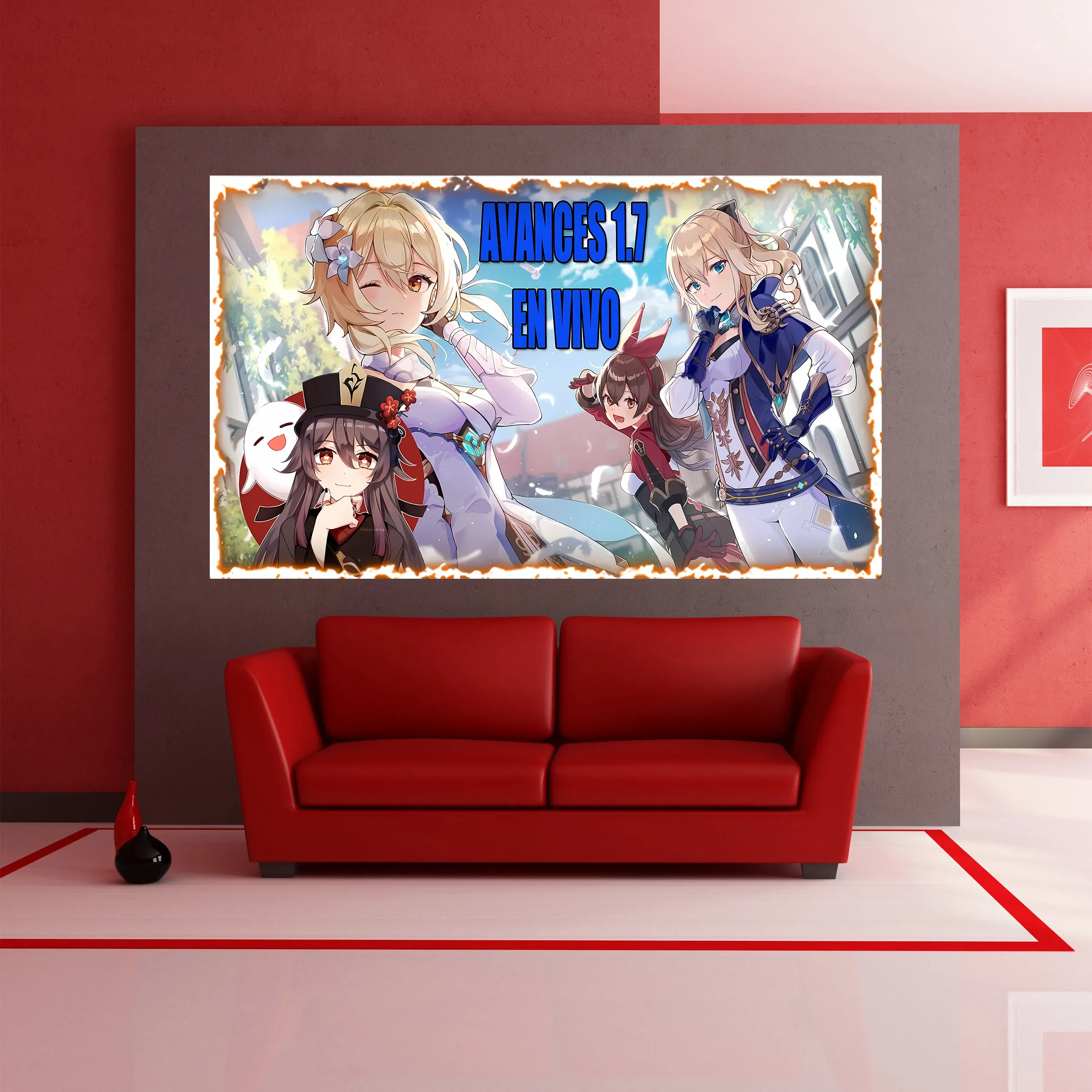 Genshin Impact аниме Девочка милая Вишневое дерево с красивым видом украшение гобелен