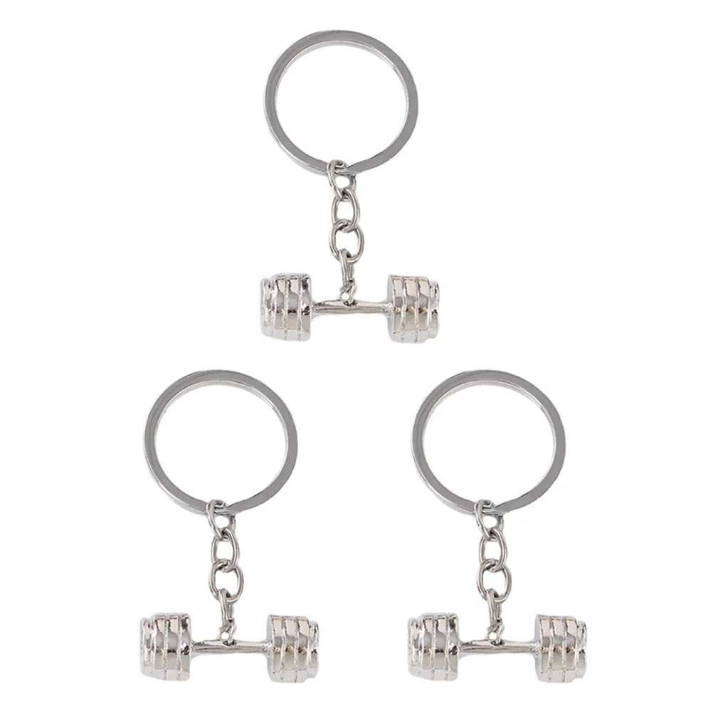 

3pcs Keychains Unique Exquisite Creative Gym Dumbbell Keychains Boyfriend Fitness Gifts Dumbbell Key Chain Rings