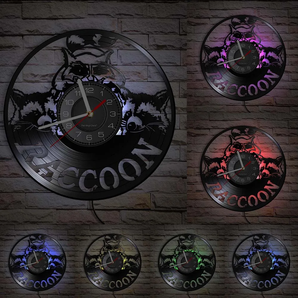 Настенные часы для детской гостиной с изображением енота | Дом и сад