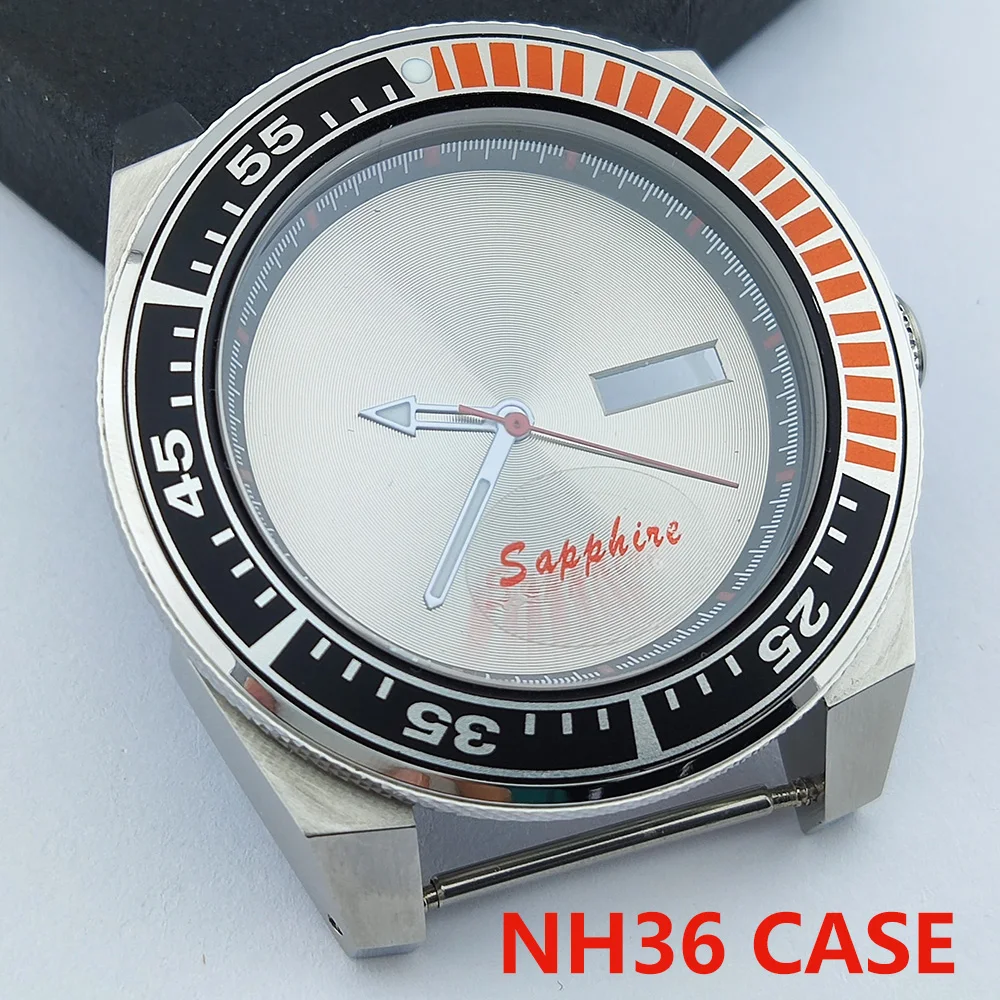 

NH35 case 42.8 mm watch men's steel case Fit Seiko NH35/36 movement case watch accessories stainless steel case SPRB53