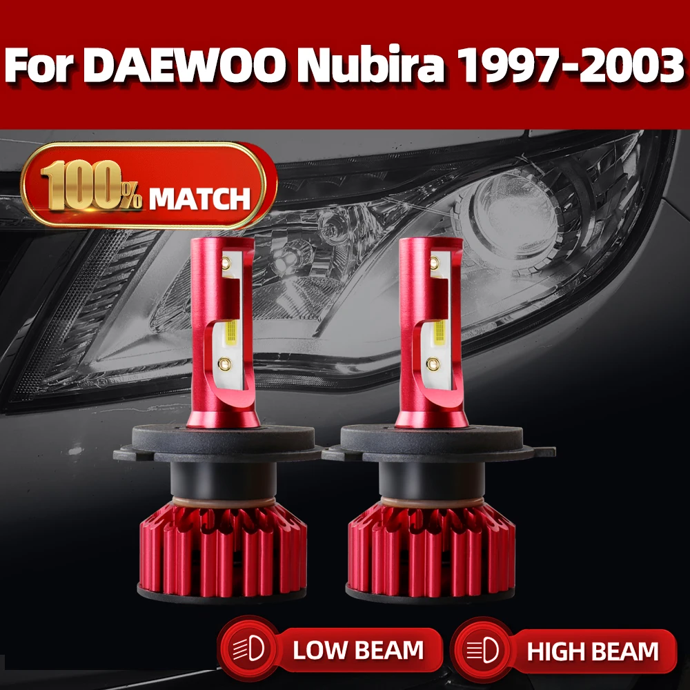 

20000LM 120W H4 Auto Led Headlight Bulbs 6000K White Canbus Car Lights 12V For DAEWOO Nubira 1997 1998 1999 2000 2001 2002 2003