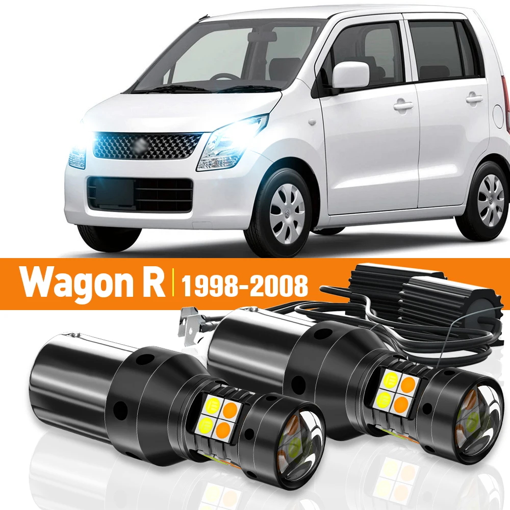 

2pcs LED Dual Mode Turn Signal+Daytime Running Light DRL For Suzuki Wagon R 1998-2008 2003 2004 2005 2006 Accessories Canbus