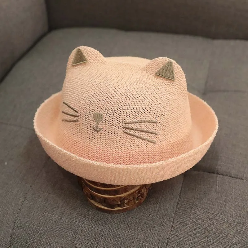 Cartoon Animals Summer Baby Straw Hat for Girls Boys Bucket Hat Breathable Beach Sun Cap Kids Sunbonnet Baby Accessories 3-8Y