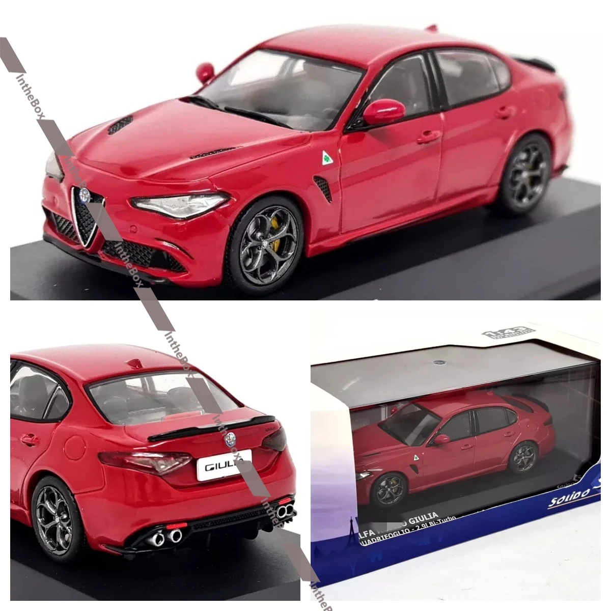 Solido 1/43 Giulia Quadrifoglio 2.9l Bi Turbo Red Литая под давлением модель автомобиля