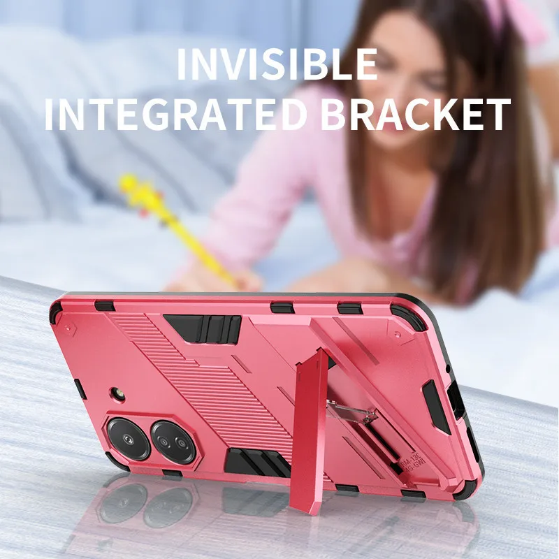 Чехол для POCO C65 Xiaomi C50 C55 чехол в стиле панк жесткий армированный кронштейн