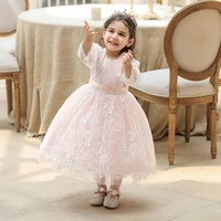 party dresses for girls 2022 long sleeve baptism toddler vestido lace tulle carnival baby costume summer clothes boutique frocks