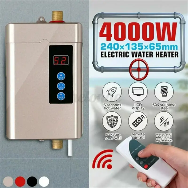 

CoRui 110V/220V Electric Water Heater 3000W US Tankless Hot Water Heater Kitchen Bathroom Smart Touch Heating Instant Boiler