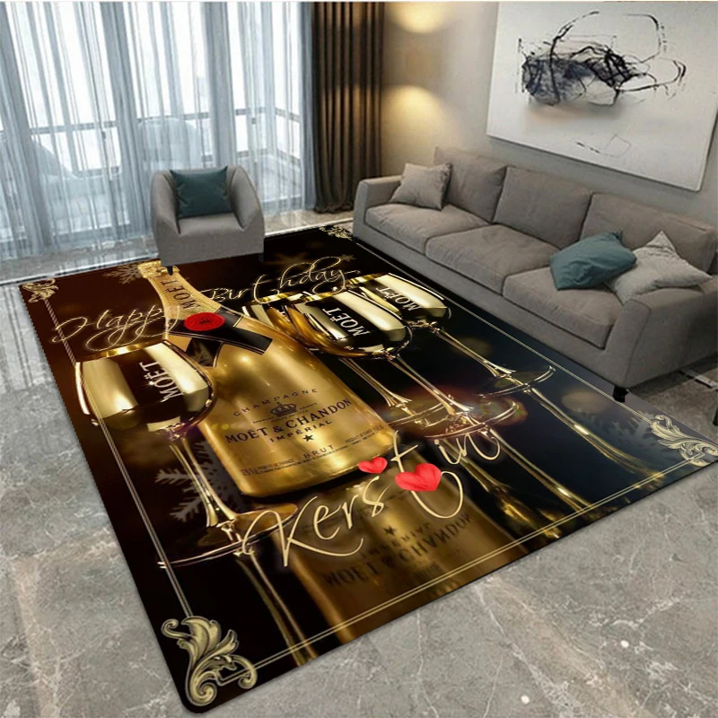 

3D champagne colored M-Moet&Handon large carpet,living room,bedroom,sofa,kitchen decoration carpet,children anti-skid floor mat