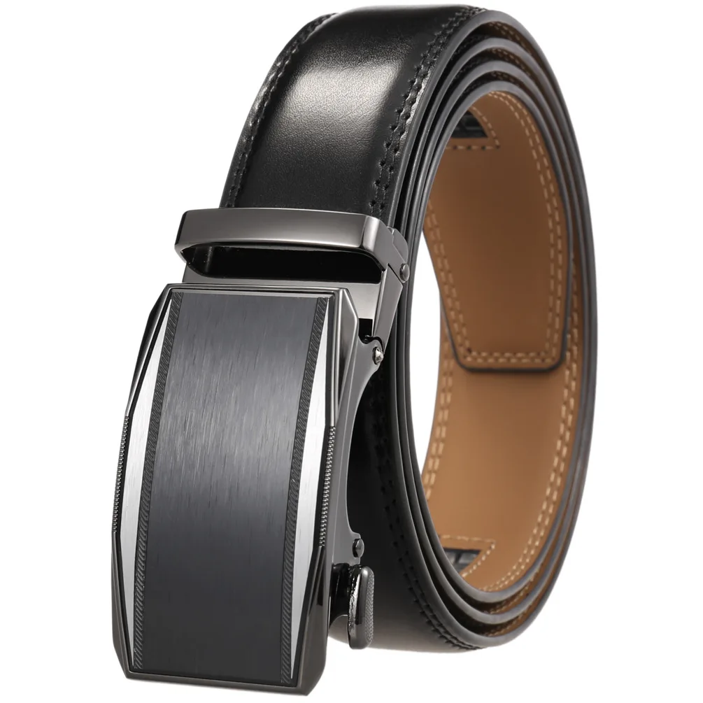 Man Fashion Business Luxury Automatic Alloy Genuine Leather Belt Buckle Designer Belt for Cow Designer Male High Quality Belt