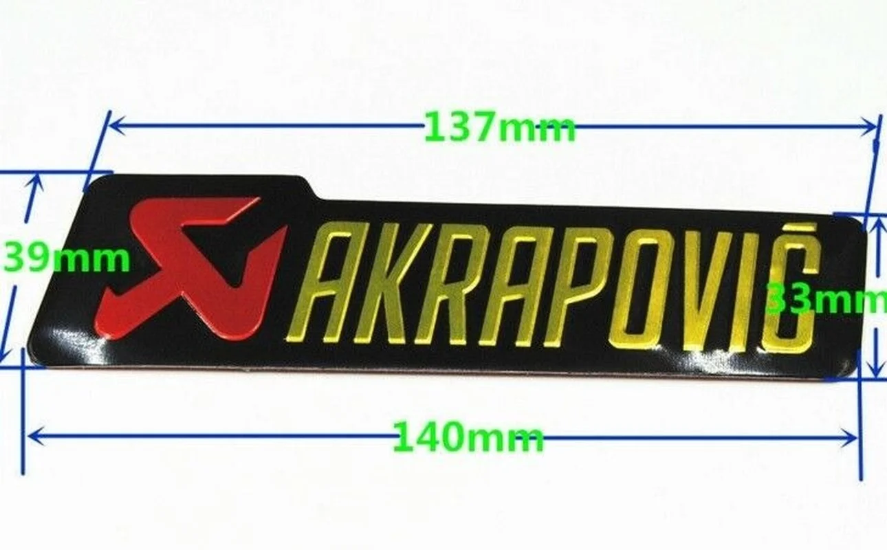 Мотоциклетная оригинальная термостойкая выхлопная наклейка AKRAPOVIC 140x39 |