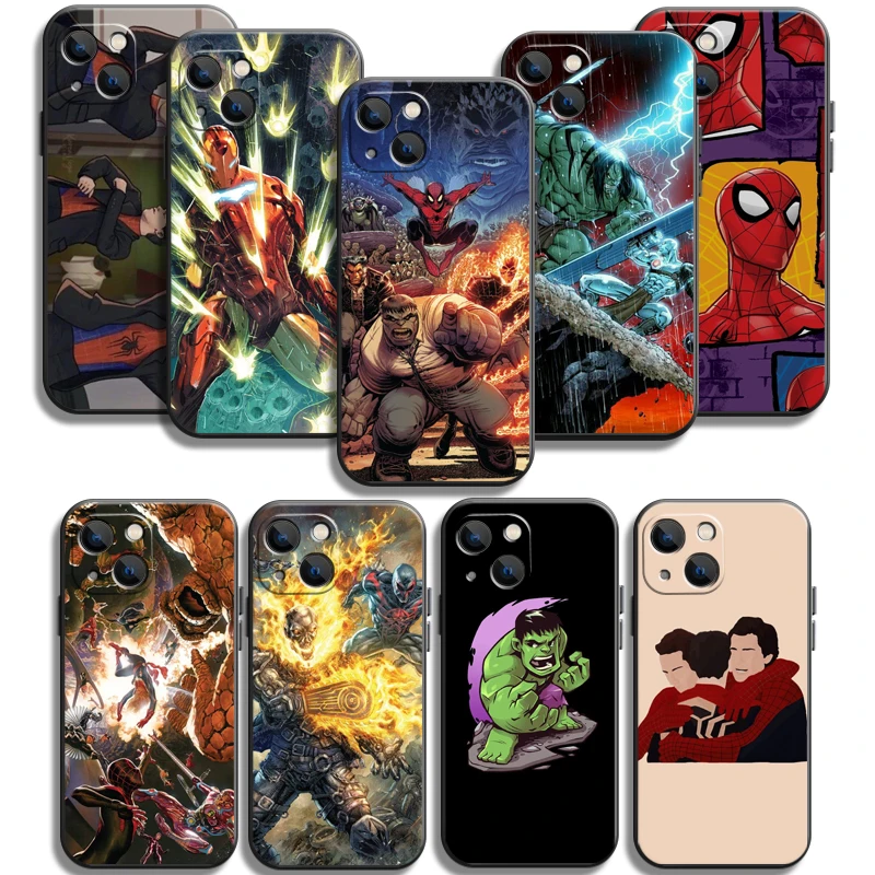 

Marvel Spiderman Iron Man Phone Cases For iPhone 11 12 Pro MAX 6S 7 8 Plus XS MAX 12 13 Mini X XR SE 2020 Back Cover Soft TPU
