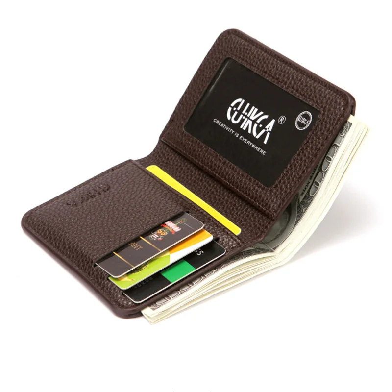 

2022 New Soft Men Wallet Solid Color Pu Leather Lychee Pattern Mini Coin Purse Driver's License Card Holder мужской бумажник