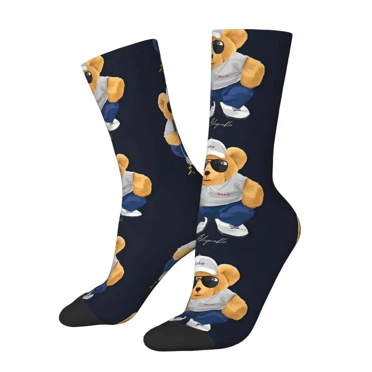 

Cute Glofing Adograble Teddy Bear Socks Gym 3D Print Boy Girls Mid-calf Sock