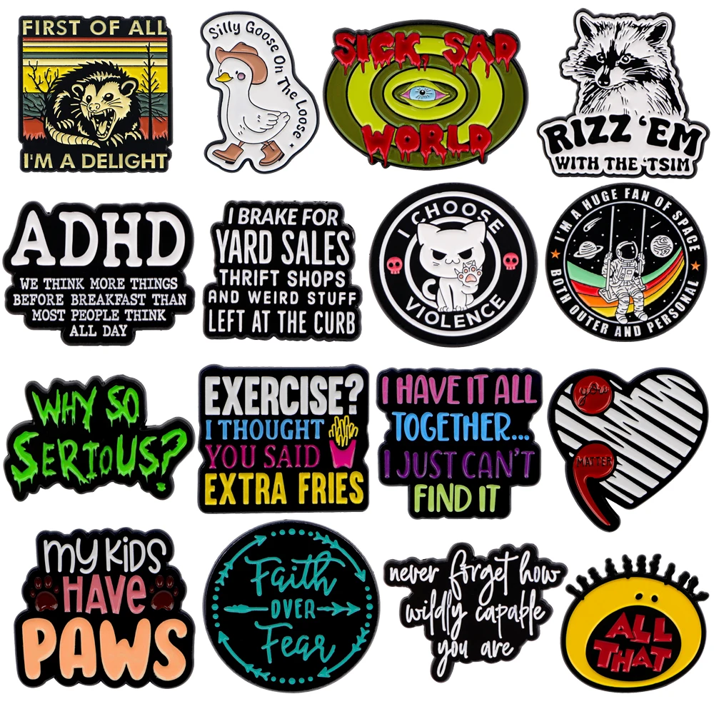 Эмалированная брошь с лацканами в виде утки Possum