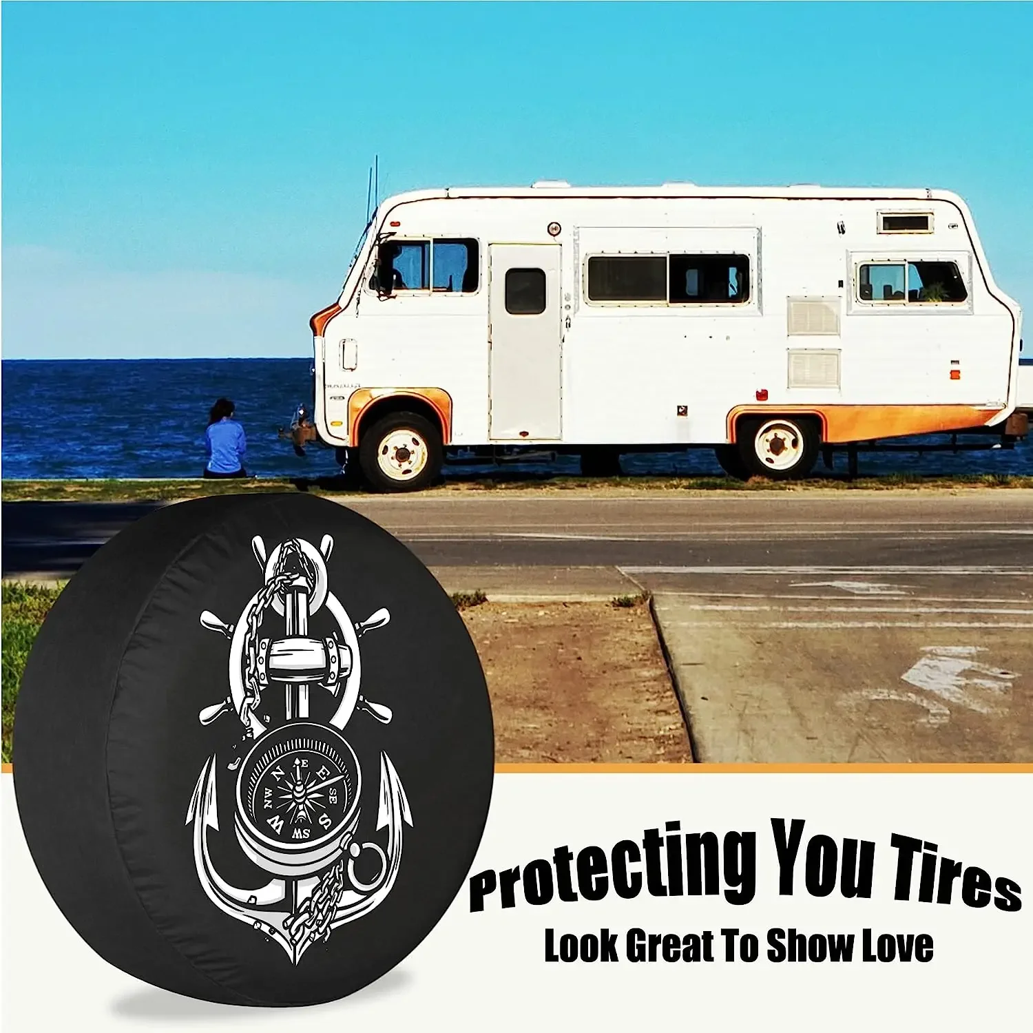 Прохладный якорь и компас чехол для запасного колеса защита колес