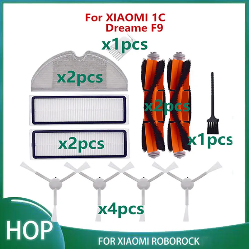 

Kain Pel Filter Sikat Sisi Utama untuk Xiaomi Mijia 1C 2C 1T STYTJ01ZHM SKV4093GL Dreame F9 Robot Aksesori Suku Cadang Pembersih