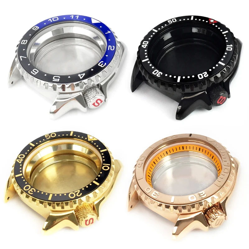 Shiny Stainless Steel Watch Case Ceramic Bezel insert For SEIKO SKX007 009 Custom Case Watch Parts