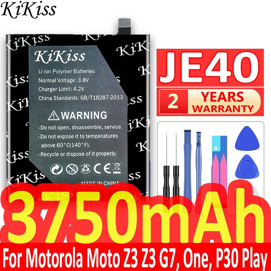 

KiKiss 3750mAh JE40 Mobile Phone Battery For Motorola Moto Z 3 Z3 G7 One P30 Play P30Play XT1941-2 XT1941-3 XT1941-5 XT1962-1