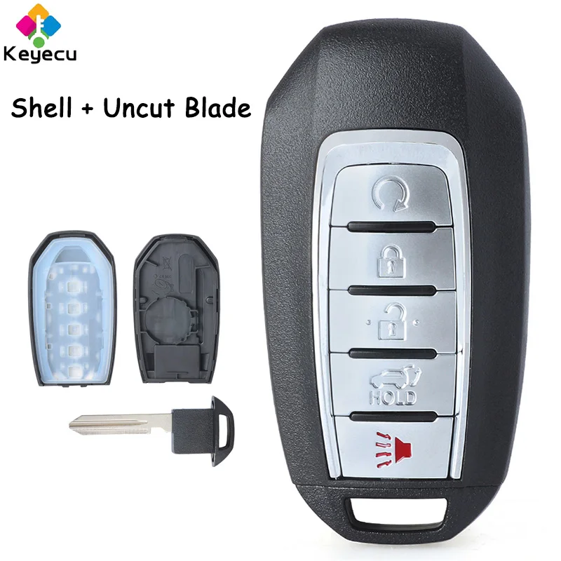 

KEYECU Keyless Entry Smart Remote Car Key Case Shell With 5 Buttons for Infiniti Q50 Q60 QX50 QX60 2019 2020 Fob FCC ID: KR5TXN7